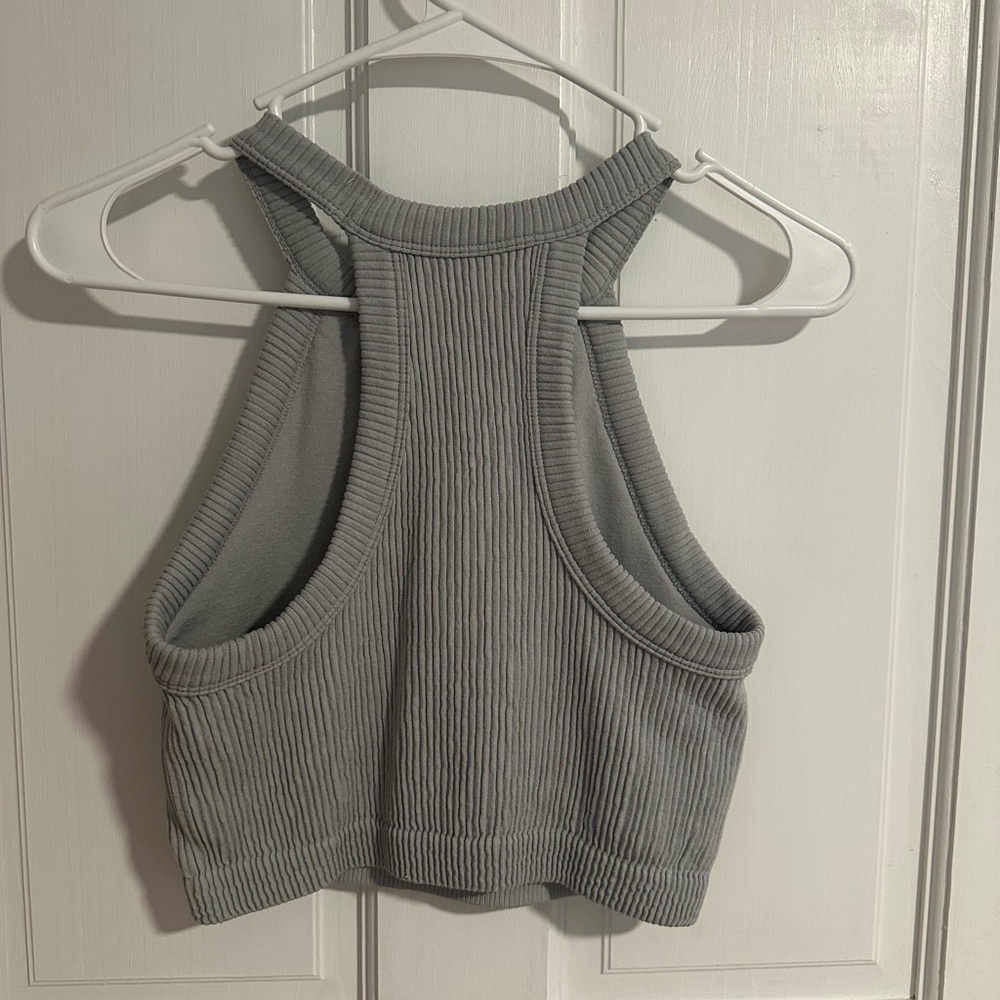 Aerie Gray Ribbed Tank Top - Picture 2 of 3
